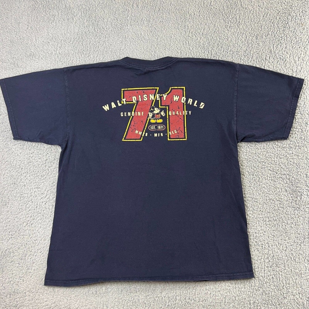 Walt Disney World Mickey Mouse 1971 Logo Blue T Shirt XL